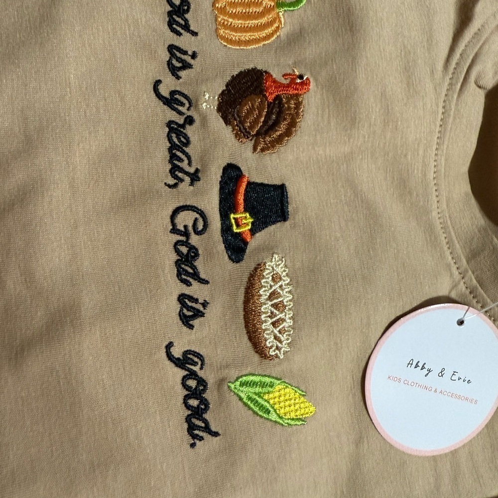 NWT God is Great, God is Good Thanksgiving Outfit - Picture 7 of 8